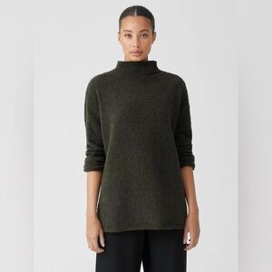 Eileen Fisher Dark Green Turtleneck Sweater